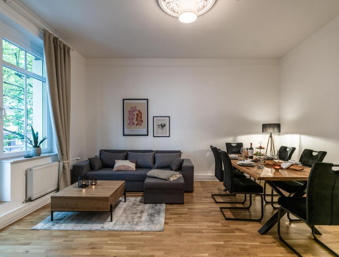 Hochwertige Altbauwohnung Im Modernen Stil In Wiesbaden - Kueche - Terrasse - Wlan - Zentral Kültér fotó