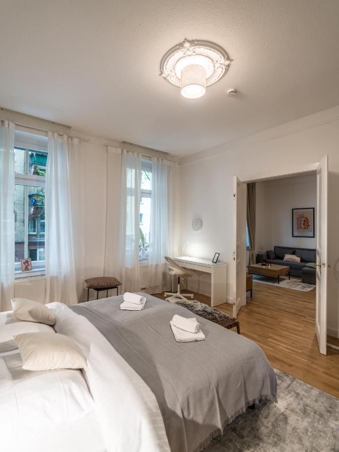 Hochwertige Altbauwohnung Im Modernen Stil In Wiesbaden - Kueche - Terrasse - Wlan - Zentral Kültér fotó